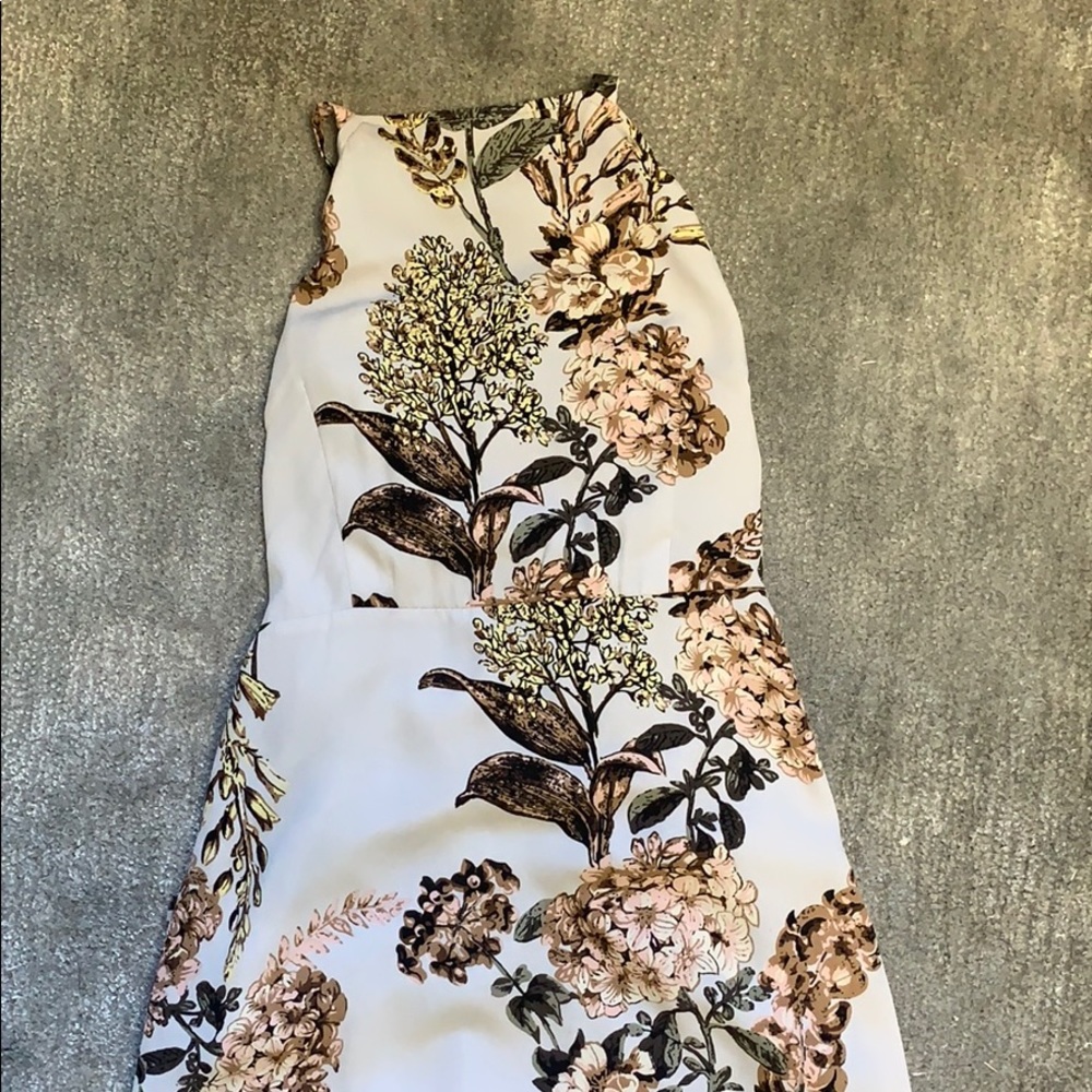 High Neck Sleevless Floral Maxi Dress